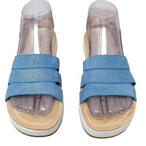Koolaburra By UGG Blue Sparkle Slide Flip Flop 6 NWOT